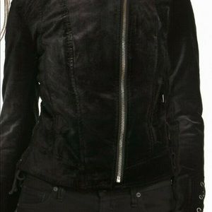 Free People Lacey Velvet Moto Laced Jacket small